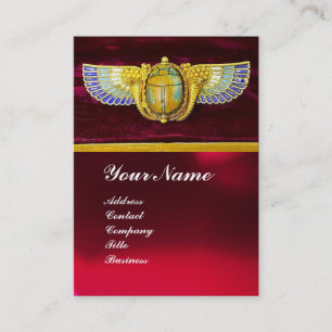 ANTIQUE EGYPTIAN WINGED SCARAB /CORNUCOPIA JEWEL BUSINESS CARD