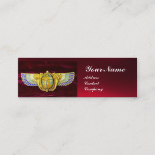 ANTIQUE EGYPTIAN WINGED SCARAB /CORNUCOPIA JEWEL MINI BUSINESS CARD