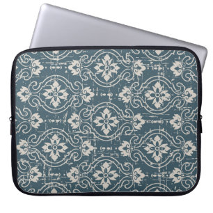 Antique Elegance: Seamless Floral Curves Laptop Sleeve