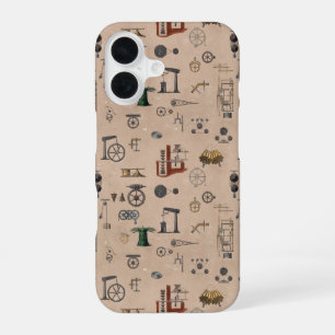 Antique Engineering Mechanical Scientific Pattern iPhone 16 Case