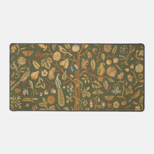 Antique English Needlepoint Tree of Life & Unicorn Desk Mat