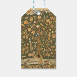 Antique English Needlepoint Tree of Life & Unicorn Gift Tags