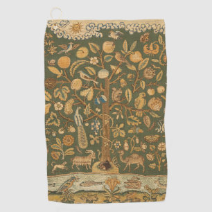 Antique English Needlepoint Tree of Life & Unicorn Golf Towel