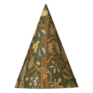 Antique English Needlepoint Tree of Life & Unicorn Party Hat