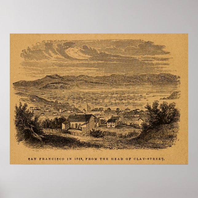 Antique engraving San Francisco Poster (Front)