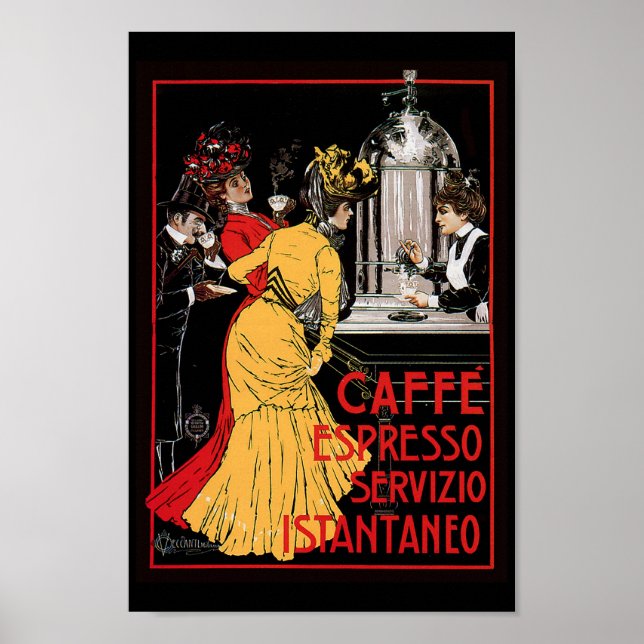 Antique Espresso Expresso Coffee Italian Poster (Front)