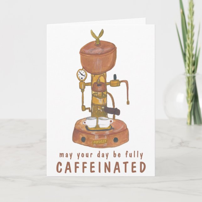 Antique Espresso Machine Coffee CUSTOMIZE IT Funny Card (Front)