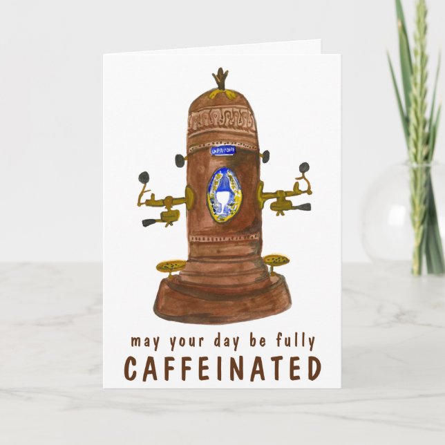 Antique Espresso Machine Coffee CUSTOMIZE IT Funny Card (Front)