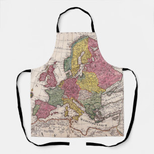 Antique Europe Map with Pastel Historical Kingdoms Apron