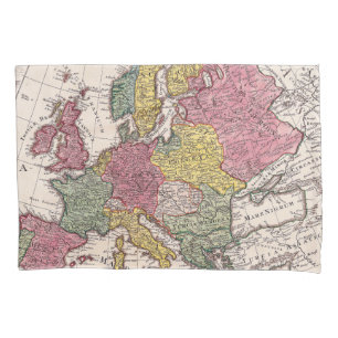 Antique Europe Map with Pastel Historical Kingdoms Pillowcase