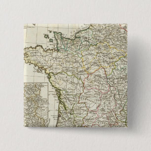 Antique European Map 15 Cm Square Badge