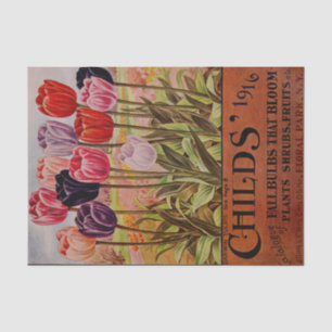 Antique Fall Tulips of 1916 Catalogue Tissue Paper