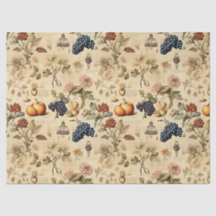 Antique Fall Vineyard Pumpkin Grape Botanical Tissue Paper
