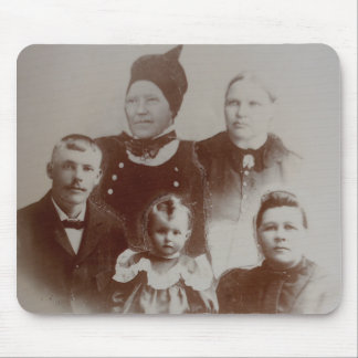 Antique Family Collage Photo B&W Image Mouse Pad