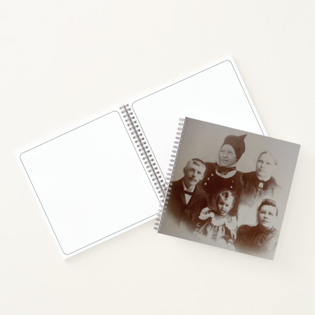 Antique Family Collage Photo B&W Image Sketchbook  Notebook (Inside)