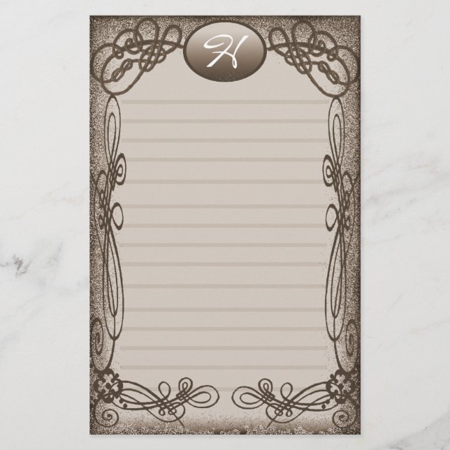 antique fancy lined stationery (Front)