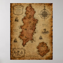 Antique Fantasy Map — Velmoris Island