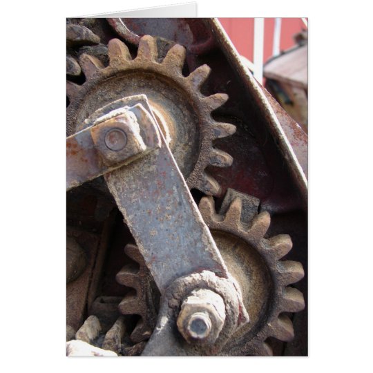 Antique Farm Machinery Gears Card
