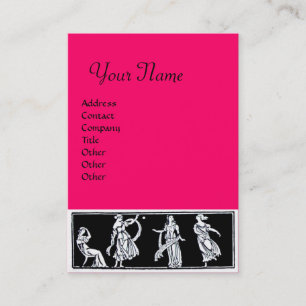 ANTIQUE FASHION  MONOGRAM ,pink Business Card