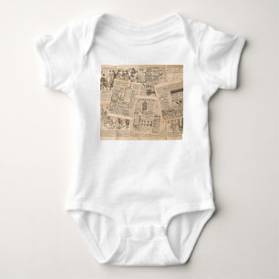 Antique Fashion: Newspaper Advertising Pages Baby Bodysuit