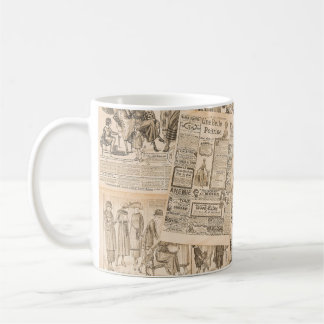 Antique Fashion: Newspaper Advertising Pages Coffee Mug