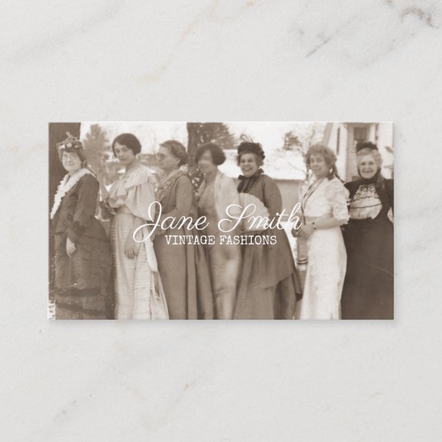 Antique Fashions Fancy Ladies Clothing Sepia Retro Business Card (Front)