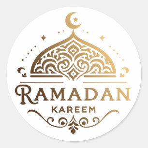 Antique Faux Gold Ramadan Kareem Mubarak Classic Round Sticker