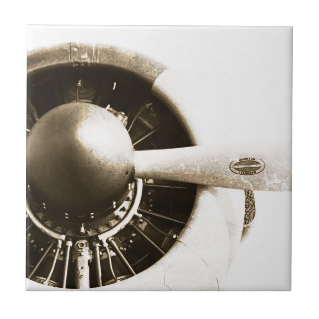 Antique Fighter Aeroplane Propeller Ceramic Tile (Front)