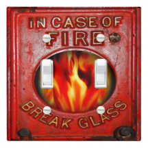 Antique Fire Alarm Switch plate Double