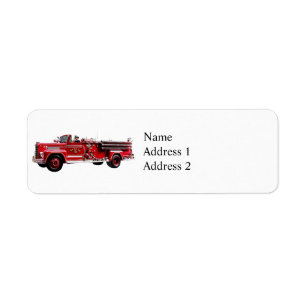Antique Fire Engine Return Address Label