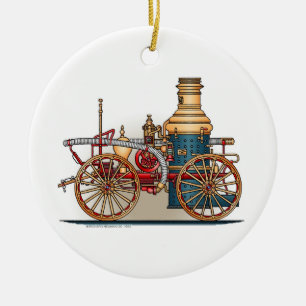 Antique Fire Truck Steam Pumper Ornament