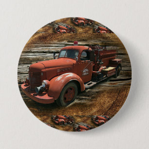 Antique Fire Truck Vintage Fire Truck 7.5 Cm Round Badge