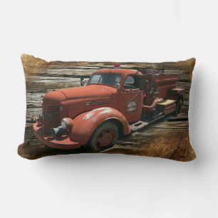 Antique Fire Truck Vintage Fire Truck Lumbar Cushion