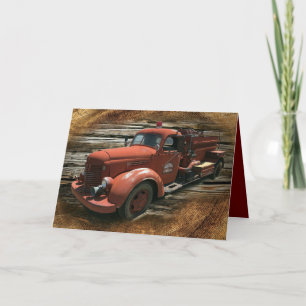 Antique Fire Truck Vintage Fire Truck Note Card