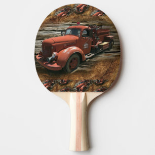 Antique Fire Truck Vintage Fire Truck Ping Pong Paddle