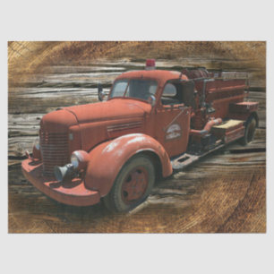 Antique Fire Truck Vintage Fire Truck Tissue Paper