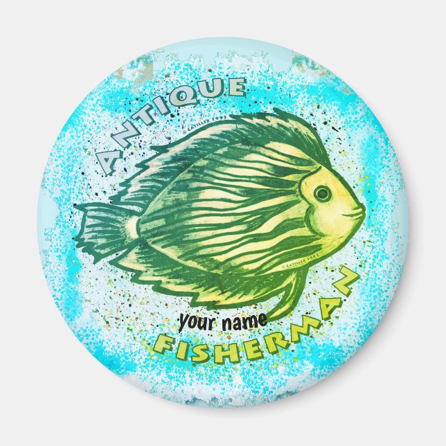 Antique Fisherman   magnet (Front)