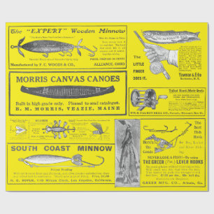 Antique Fishing Fisherman Ads Circa 1909 Lures  Wr Wrapping Paper