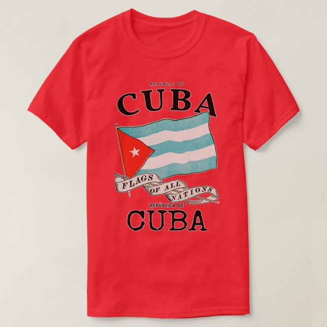 Antique Flag of Cuba T-Shirt (Design Front)