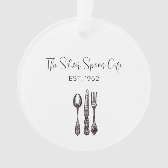 Antique Flatware Food Business Keepsake Artisan Ornament (Front)