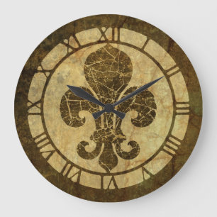 Antique Fleur De Lis Large Clock