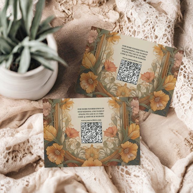 Antique Floral Art Nouveau Wedding Enclosure Card (Creator Uploaded)