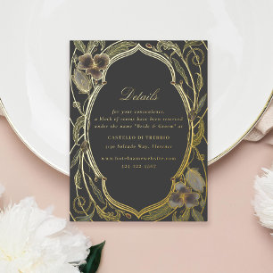 Antique Floral Art Nouveau Wedding Gold Details Foil Holiday Postcard