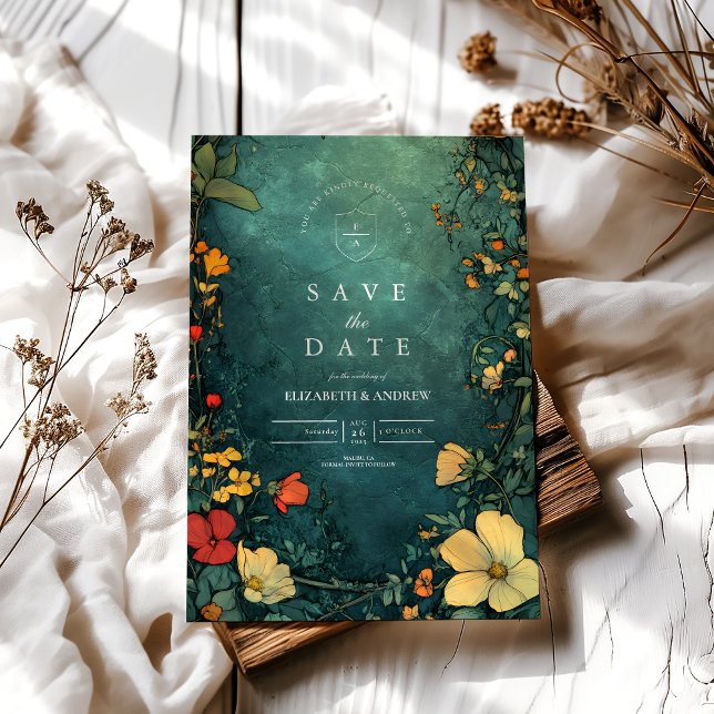 Antique Floral Art Nouveau Wedding Save The Date (Creator Uploaded)