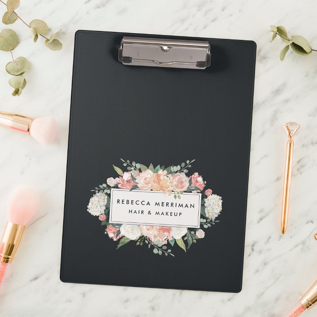 Antique Floral Blush & Charcoal Clipboard (Creator Uploaded)