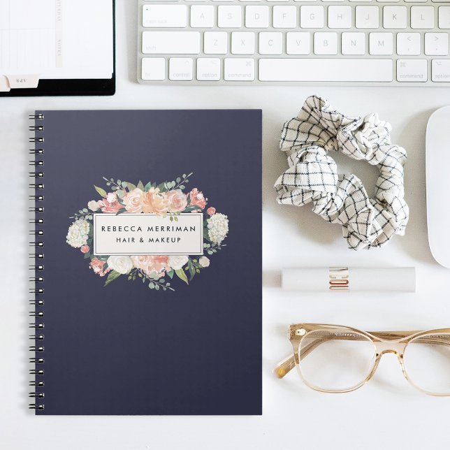 Antique Floral Blush & Navy Notebook (Creator Uploaded)