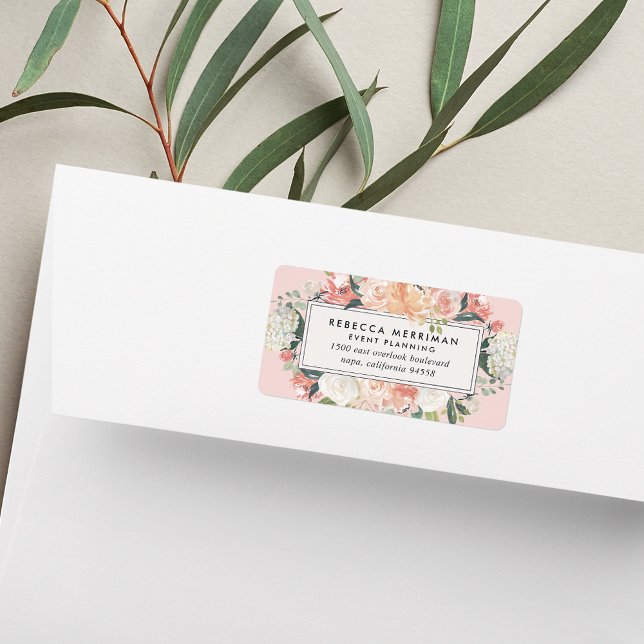 Antique Floral Blush Pink Return Address Label (Creator Uploaded)