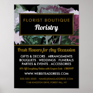Antique Floral Design, Floristry Advertising Poster