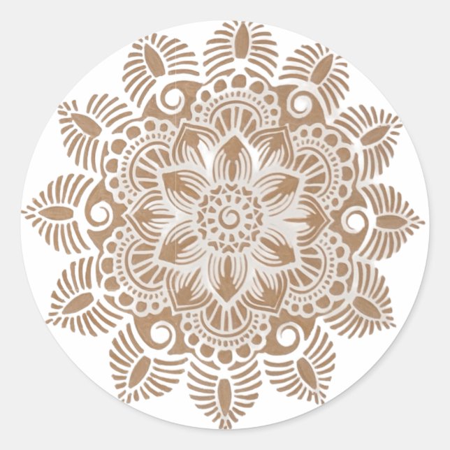 Antique floral design  square sticker (Front)