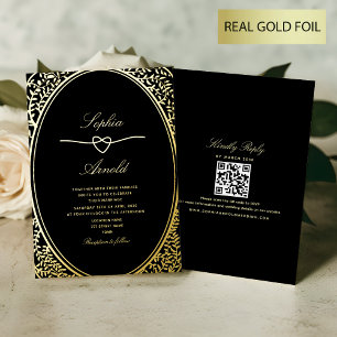 Antique Floral Gold and Black Wedding